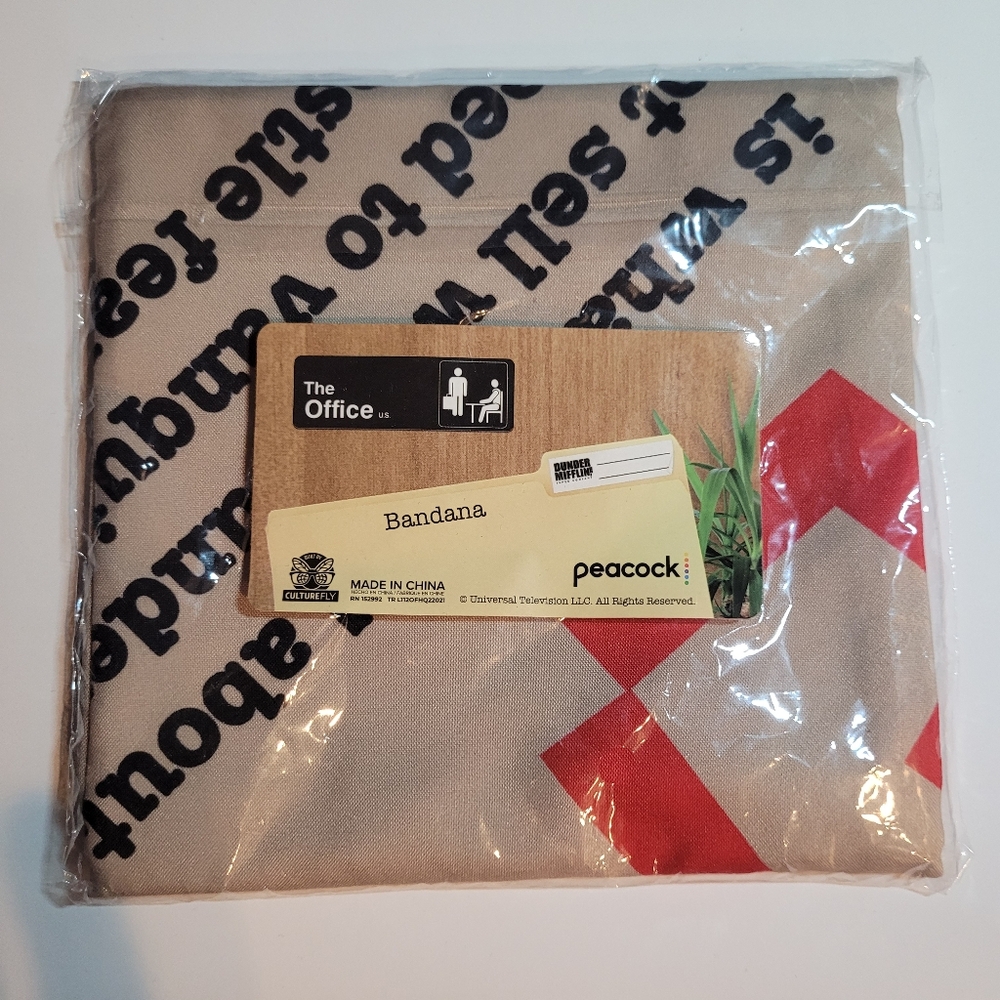 The Office Bandana with Red and Black Print